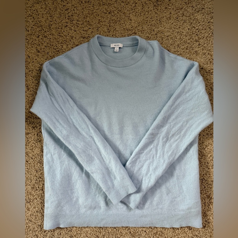 NWOT REISS HESTER
MERINO WOOL CREW-NECK JUMPER IN BLUE